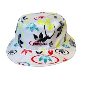 Adidas Originals Play Hard Bucket Hat White OSFA Unisex Summer Beach Travel